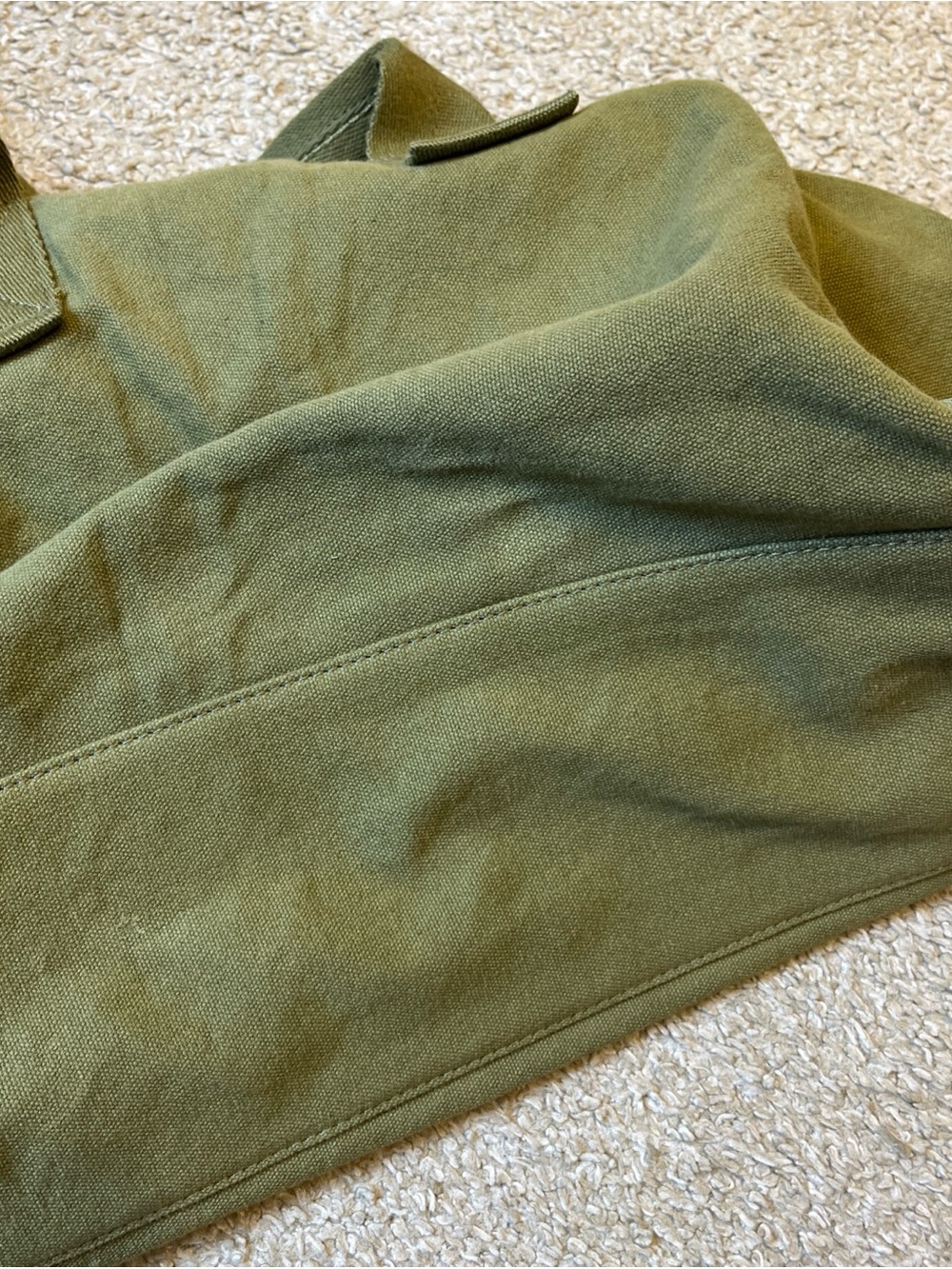 Margot New York Olive Green Canvas Utility Tote Bag Travel Laptop Work Crossbody - Picture 6 of 10